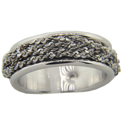 anillo centro cadena enroscado blanco 
